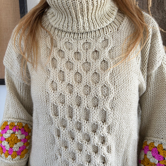 Curso Digital Sweater Honey - Aprende a tejer un sweater a palillos (PDF + videos)