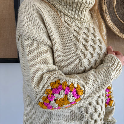 Curso Digital Sweater Honey - Aprende a tejer un sweater a palillos (PDF + videos)
