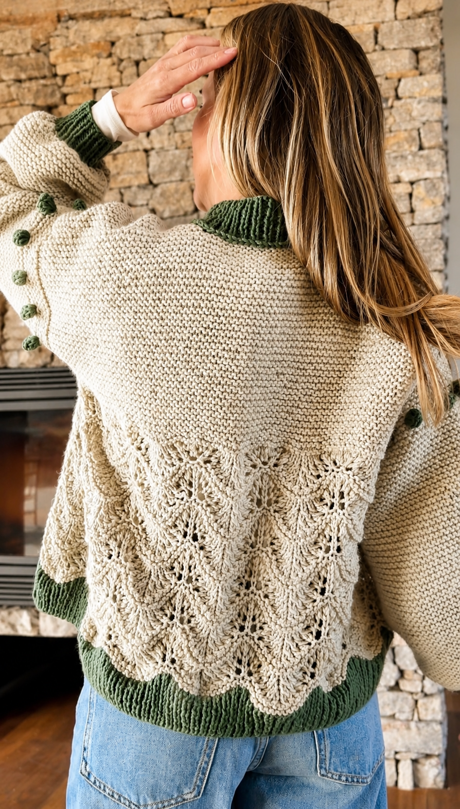 Curso Digital Cardigan Olivo (PDF + Videos) - Palillos y detalles en crochet