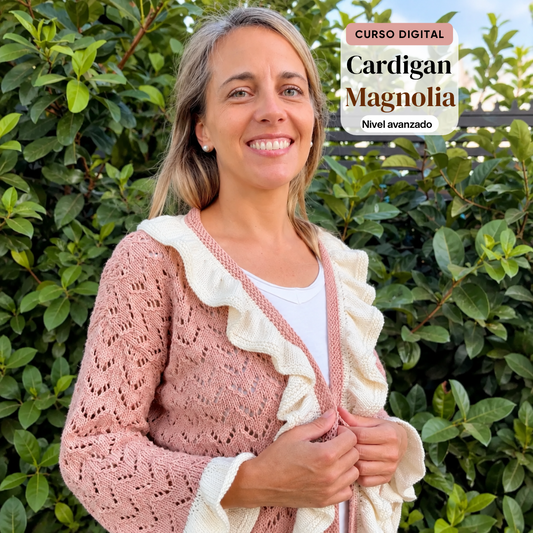 Curso Digital Cardigan Magnolia - Aprende a tejer un cárdigan a palillos (PDF + videos)