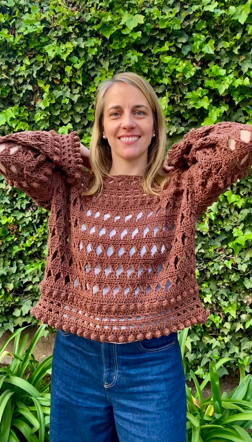 Curso Digital  Sweater Spring (PDF + Videos) - Crochet