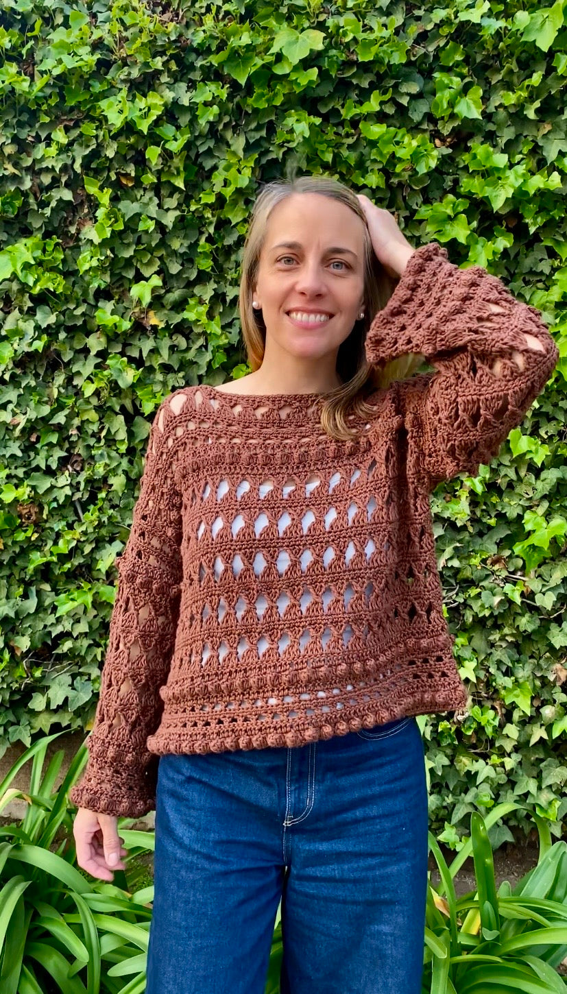 Curso Digital  Sweater Spring (PDF + Videos) - Crochet